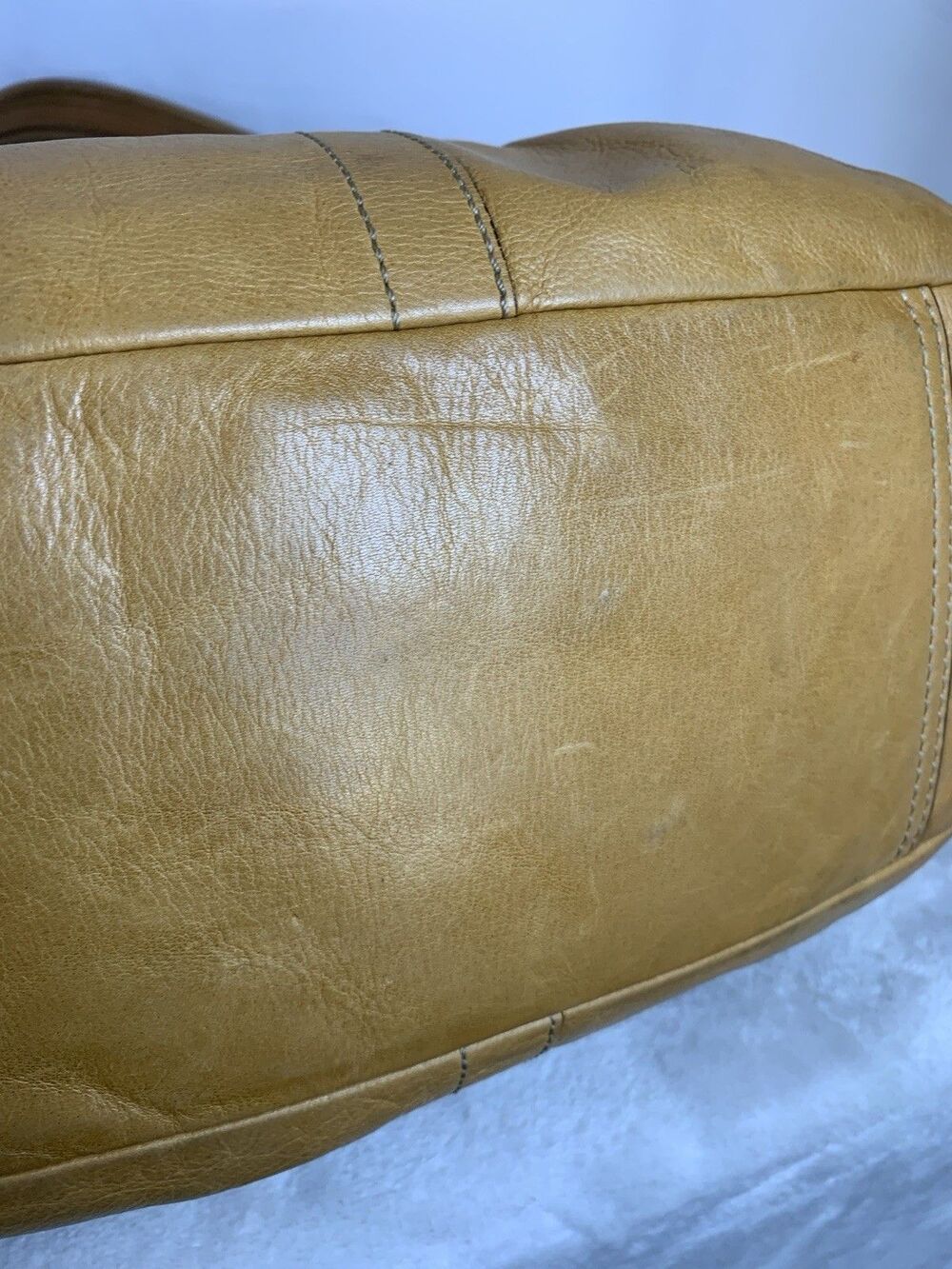Coach Pleated Ergo Tote #12240 Tan Leather Tattersall Lining 2008 Shoulder Bag - Picture 16 of 16
